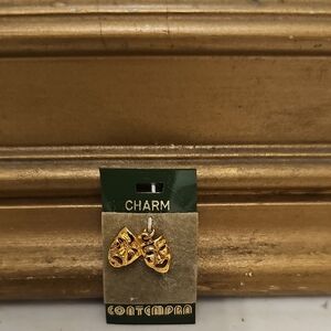 Vintage Gold Tone Contempra Theatre Comedy Tragedy Charm